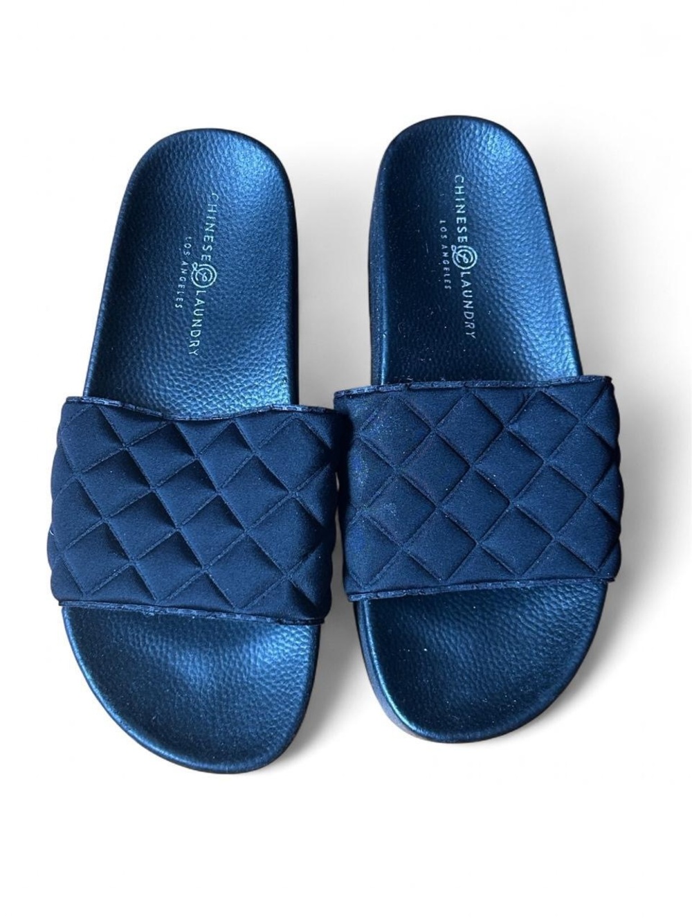 Chinese Laundry Comfortable Quilted Platform Slide Sandals Black Chunky Y2K Sz 8 - Picture 4 of 6